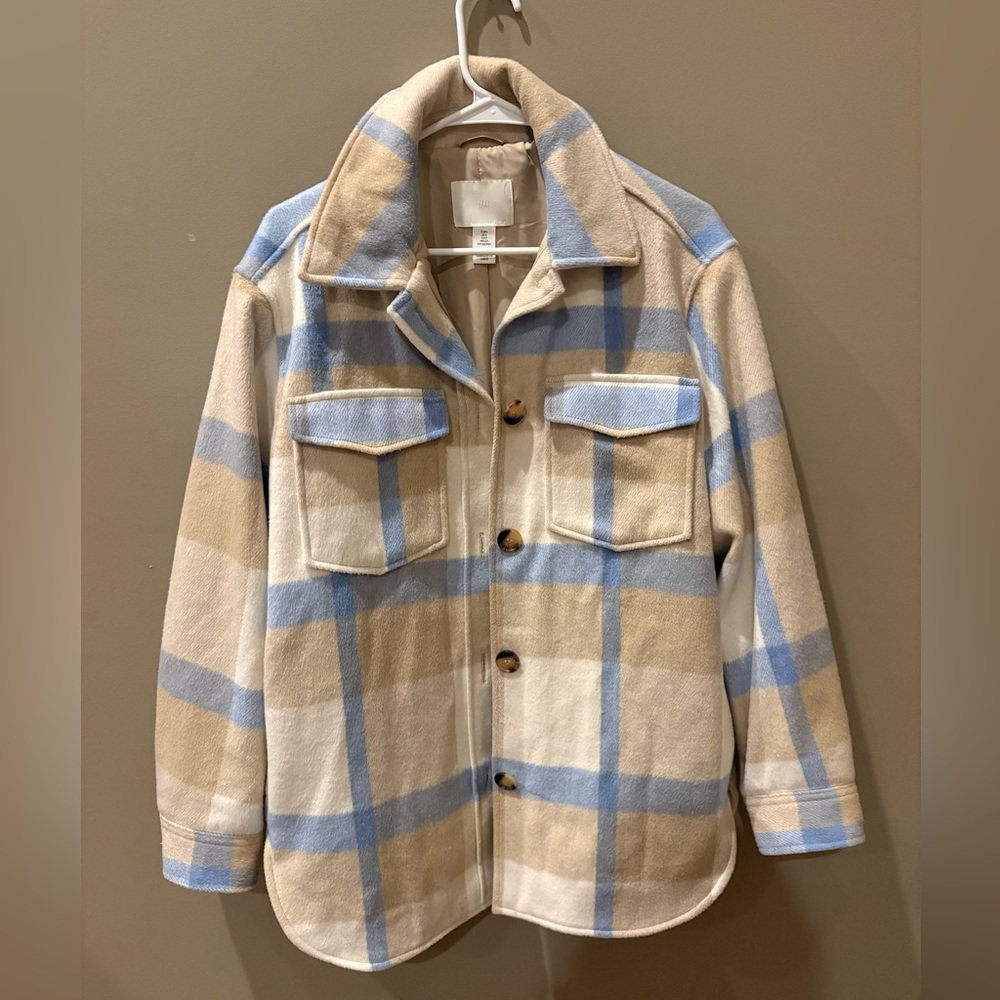 H&M Beige and Light Blue Jacket